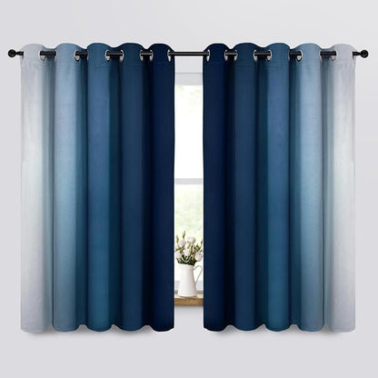 Yakamok Ombre Curtains Blue and Greyish White - Image 2