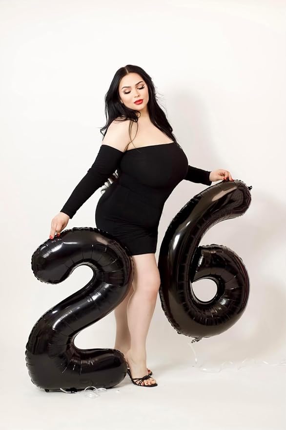 Numbers 19 Balloon 40Inch Black Balloons - Image 2