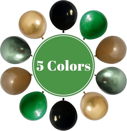 Green and Brown Balloon, Metallic Avocado Tan Chrome Gold Balloons - Image 7
