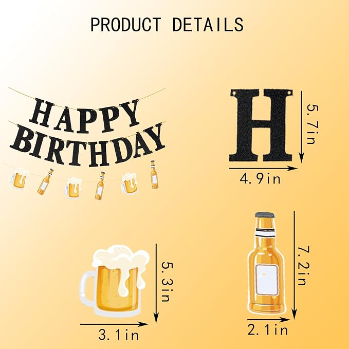 Beer Birthday Banner for Beer Party and Birthday Wedding Party Supplies - Image 2