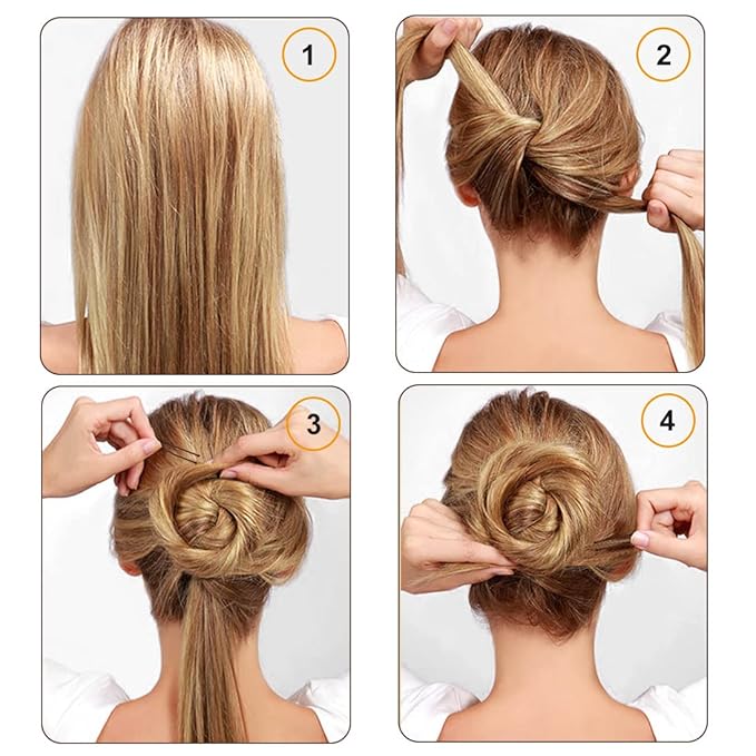 U Shaped Hair Pins, 200 Count Buns Waved Hair Pins for Updos with Box for Women Lady Girls Bobby Pins French Historical Hair Styling Pins Hair Accessories (Brown, 2.4 Inch)