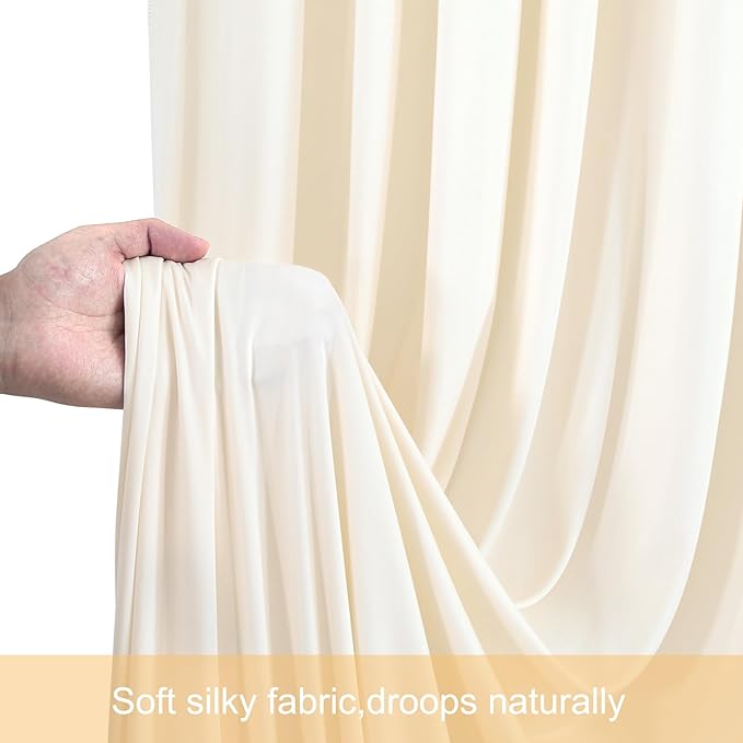 6 Panels Champagne Backdrop Curtains - Image 7