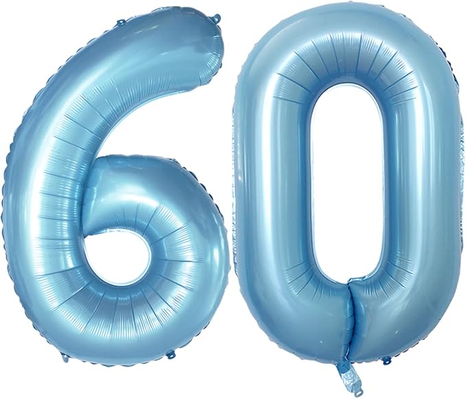 Number 60 Balloons for 60th Birthday Party Decorations, 42 Inch Jumbo Foil by GOER