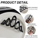 1 PCS Metal Large Claw Clips for Thick Heavy Hair, Strong Hold Big Non-Slip Hair Catch Barrette Black Wave Exquisite Design Jaw Clamp for Long Hair, Fashion Styling Hair Accessories for Women Girls