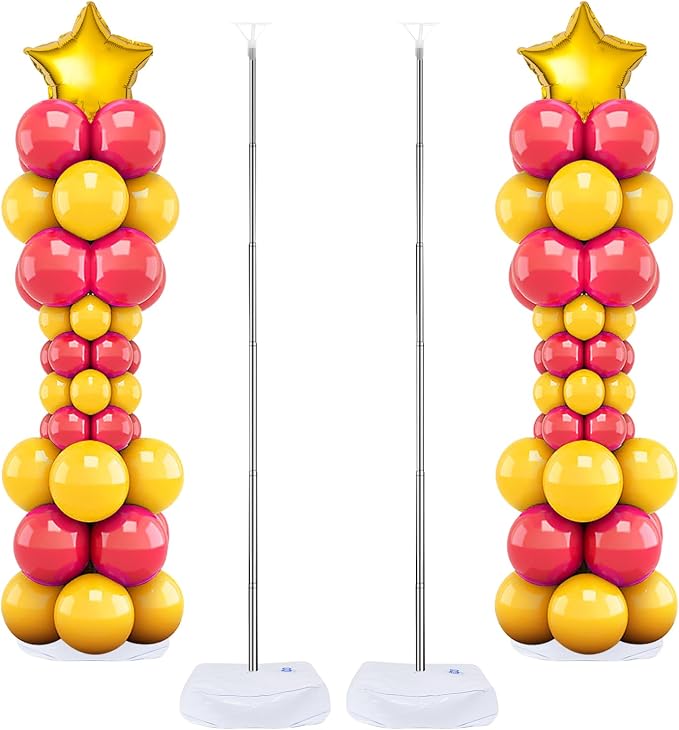 Balloon Column Stand Set of 2, 6.6ft Balloon Arch Stand Adjustable Balloon by Lechay
