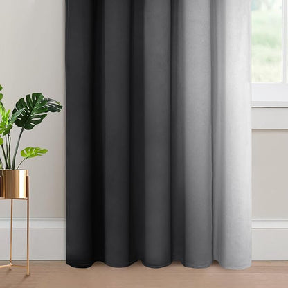Yakamok Ombre Curtains Black and Greyish White - Image 4