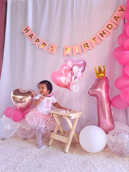 Pink Crown Number 1 Balloon 40 inch, Big Pink 1st Birthday Party Decorations | - Image 8