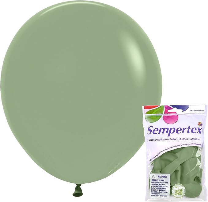 Sempertex Deluxe Eucalyptus Balloons, 18 Inch, vibrant color, ships uninflated by Sempertex