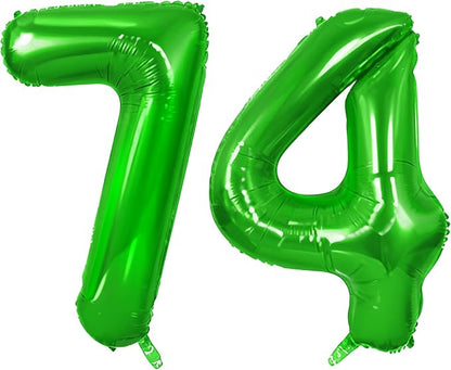 Number 74 Balloons for 74th Birthday Party Decorations, 0-100 Large No.74 by Joycard
