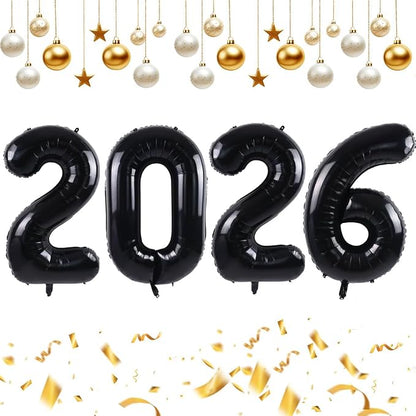 TONIFUL 2026 Graduation Balloons 42Inch Black 2026 Number Balloons Aluminum by TONIFUL