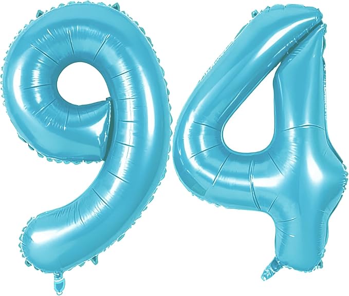 Number 94 Balloons for 94th Birthday Party Decorations, 0-100 Large No.94 by Joycard