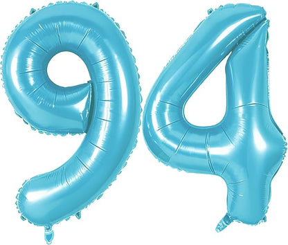 Number 94 Balloons for 94th Birthday Party Decorations, 0-100 Large No.94 by Joycard