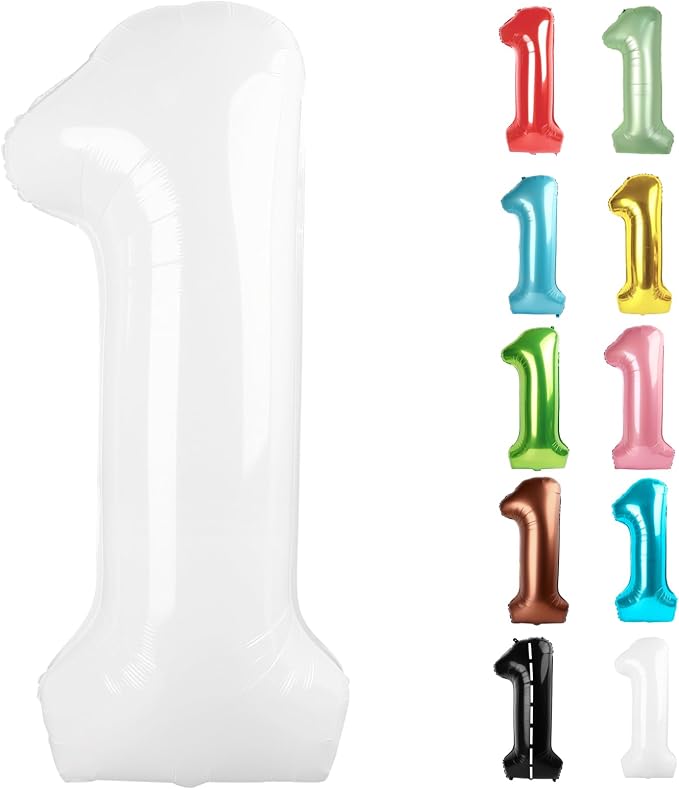 White Number 1 Balloon 40 Inch by IWERP