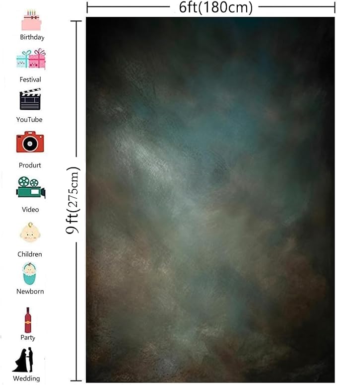6x9ft Aqua Backdrops Portrait Backdrops - Image 5