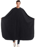 Nylon Barber Cape 64"x56" Waterproof Salon Large Hair Cutting Cape Haircut for Men with Adjustable Snap Closure Color Capes Professional Stylist Hairdresser Apron Adults Unisex Black