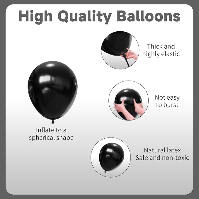 Black and Silver Balloons Arch Kit - Image 5