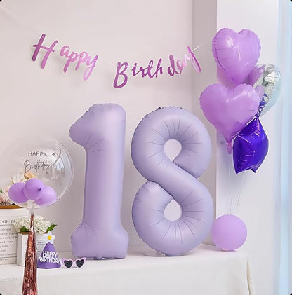 Pastel Purple 17 Number Balloons, 40 Inch Light Purple 17 Balloons Large Helium - Image 4