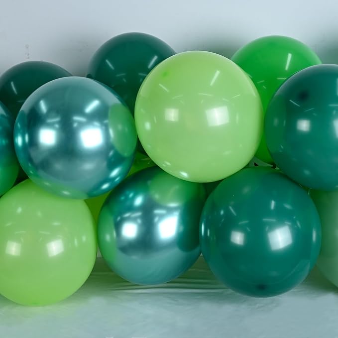 Togvu Green Balloons, 60 Packs 12 Inch Different Shades Dark Emerald Lime - Image 3