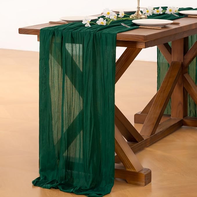 Cheesecloth Table Runner Summer Boho Wedding Birthday Party Home Decor | - Image 4