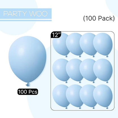 PartyWoo Light Blue Balloons 100pcs Baby Pastel Sky Aqua Blue Color | Balloons - Image 7