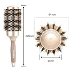 Round Barrel Anti-Static Hair Brush with Boar Bristles, Nano Thermal Ceramic Ionic Tech | For Extra Shine | Protect Hair, Enhance Texture, For Straightening & Drying (2inch)