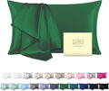 Mulberry Silk Pillow Cases for Hair and Skin Queen Size Silk Pillowcase with Zipper Soft Breathable Smooth Cooling Satin Silk Pillow Covers for Sleeping (Olive Green,20"X 30",1Pcs)