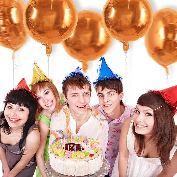 TONIFUL 30Pcs 18 Inch Large Orange Round Shape Foil Balloons Big Orange Circle - Image 5