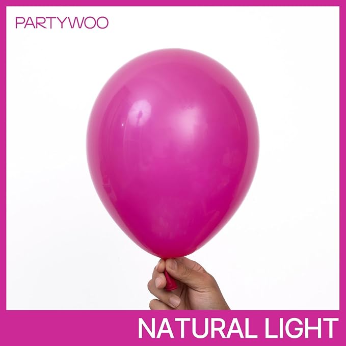 PartyWoo Hot Pink Balloons 140pcs Magenta Fuchsia Dark Pink Color | 18 12 10 5 - Image 2