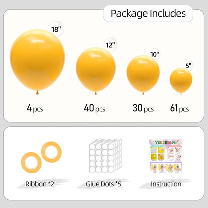 Mustard Yellow Balloons Different Sizes 135pcs 18 12 10 5 Inch Fall Balloons - Image 3