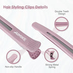 AIMIKE Hair Clips for Styling - Silicone No-Crease Duck Billed Hair Roller Clips for Sectioning, Cutting, and Salon Use