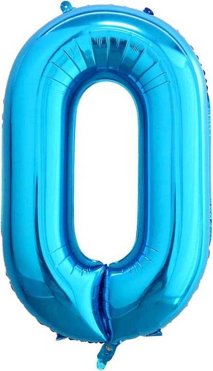 40 Inch Blue Number 0 Balloon, Giant Number Balloons, Birthday Decorations | by Unknown