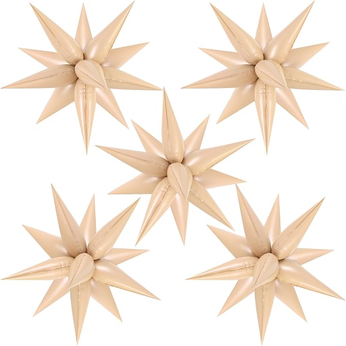 60 Pcs Star Balloons Explosion 12 Point Foil Cone Balloons Magic Balloon Large by TOTAFAM