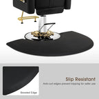 BarberPub Anti-Fatigue Salon Mat for Stylist Standing, Semi Circle Comfort Barber Floor Mat 0025 (Black, 3' x 4'x 1”)