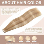 Middle Brown to Dark Blonde Tape in Hair Extensions Human Hair,14 Inch Human Hair Tape in Extensions 20Pcs Tape Ins Human Hair Extensions for Women Seamless Tape in Hair Extensions Real Human Hair