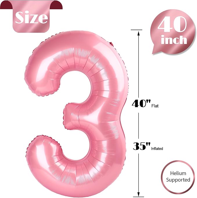 Pastel Pink 3 Balloon - Image 4