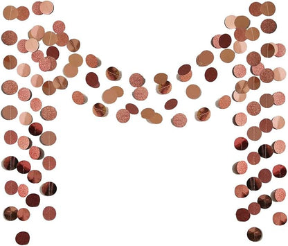 TTSAM 6 Pcs Rose Gold Paper Circle Dots Garland, 52 Feet, Bachelorette by TTSAM