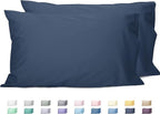 Sunflower Queen Pillowcases Set of 2, 100% Cotton Queen Size Pillow Cases 2, 20×30 inches Crown Blue, Soft and Breathable