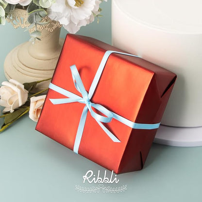 Ribbli Light Blue Satin Ribbon, Double Faced Satin 1/4 inch x Continuous 50 - Image 2