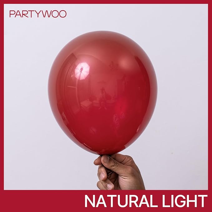 PartyWoo Burgundy Balloons 100pcs Dark Chestnut Red Maroon Color | 12 Inch - Image 3