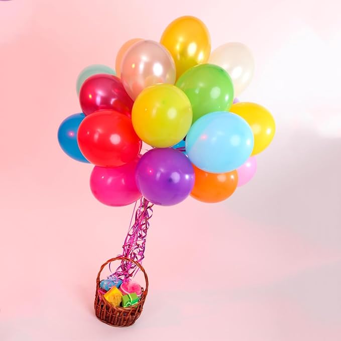 Rainbow Balloons 160 Pack 5 inch Round Bright Latex Balloons Assorted Colors - Image 5