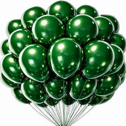 Dark Green Balloons 100 Pack, 12 Inch Latex Party Balloons, Round Helium Forest by Tamodan+for+better