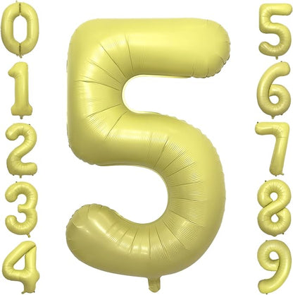 Pastel Yellow Number 5 Balloon 40 Inch Light Yellow Foil Number Balloons 5th by cocodino
