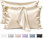 Silk Pillow Cases 2 Pack Queen Size Mulberry Silk Pillowcase Set of 2 for Hair and Skin 30 x 20 Inches 22 Momme Both Side Grade 6A Silk Soft Breathable Cooling with Hidden Zipper, Beige