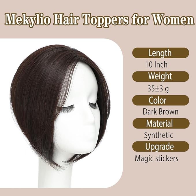 2025 NEW No Clips Hair Toppers for Women with Thinning Hair 360° 3D Macgic Makes Beauty More Convenient 3S Wear and Go Stylish Upgrade