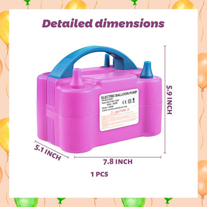 Balloon Pump 600W 110V Rose Red Portable Dual Nozzle Inflato Including 2 - Image 2