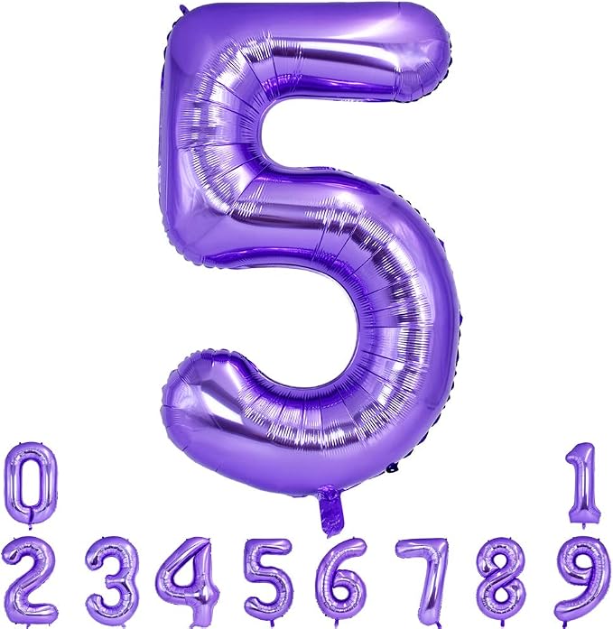 TONIFUL 40 Inch Purple Large Numbers Balloon 0-9 Birthday Party Decor, Foil by TONIFUL