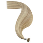 YoungSee U Tip Hair Extensions Blonde Highlight Remy Human Hair Utips Extensions Blonde U Tips Hair Extension Human Hair Highlight Ktip Hair Extension for Women Hot Fusion 20In 1G/S 50G