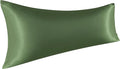 NTBAY Satin Body Pillowcase for Hair and Skin, Luxurious and Silky Pillow case with Envelope Closure, 20x54 Inches, Olive Green