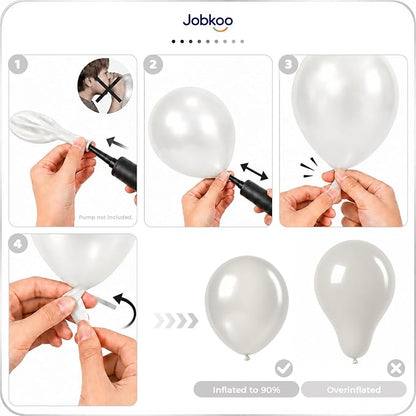 Jobkoo Pearl White Balloons 12 Inch 50Pcs Wedding Bridal Engagement Balloon | - Image 5