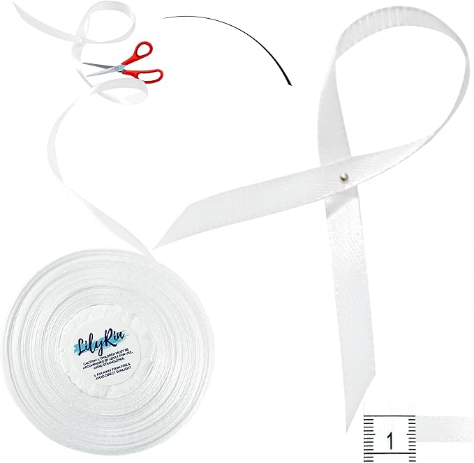 White Ribbon 1/4 Inches 36 Yards Satin Roll Perfect - Image 4